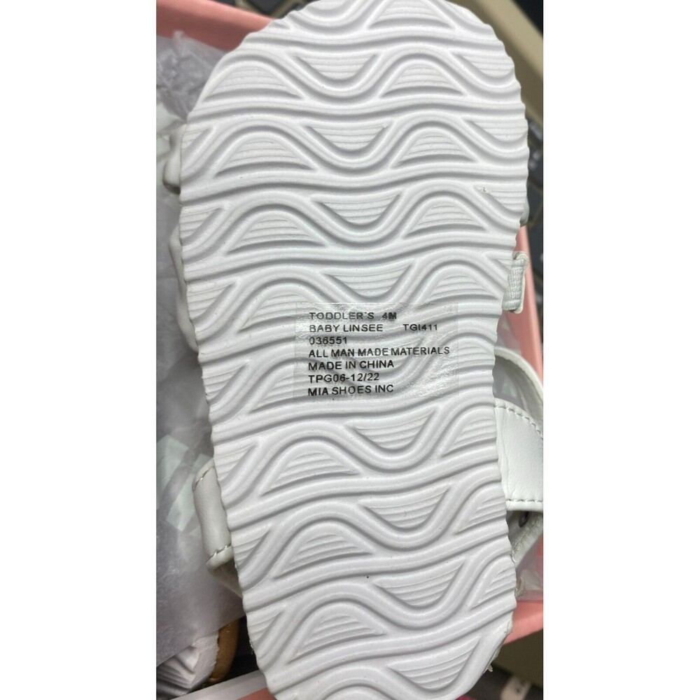 Mini MIA Toddler Baby Linsee Sandals - White - Toddler's Size 4M - Picture 5 of 5